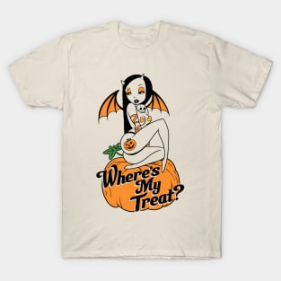 Where's My Treat? Halloween Retro Vintage Pin Up Design T-Shirt